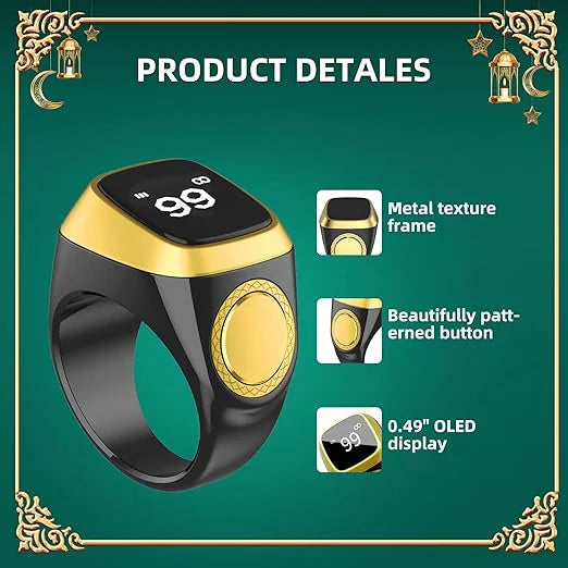 Equantu Qibla Ring Tasbih Counter Prayer Reminder